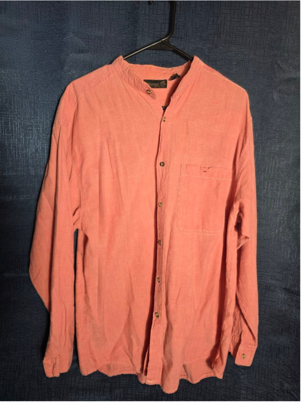 Men's THUMS UP Coral Casual Button Down Shirt L - Picture 2 of 4